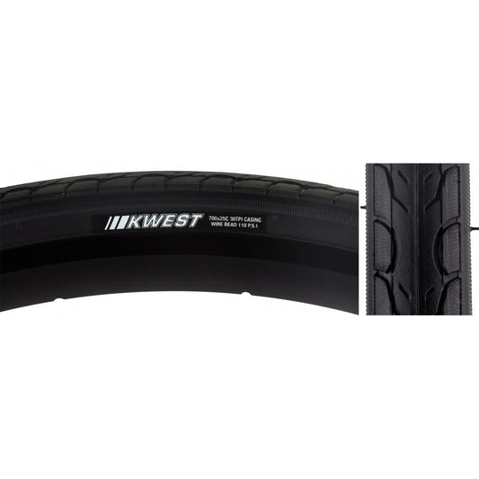 TIRE KEN KWEST 700x25 BK/BK SRC/30 WIRE 110psi