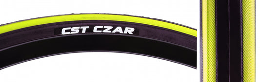 TIRE CSTP CZAR 700x25 BLK/YL 120PSI WIRE