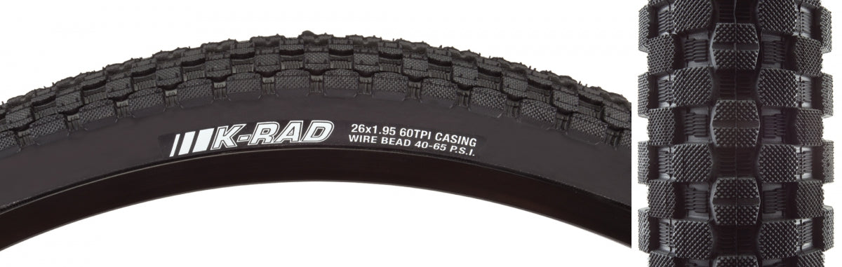 TIRE KEN K-RAD SPORT 26x1.95 BK/BK SRC/60 WIRE 65psi