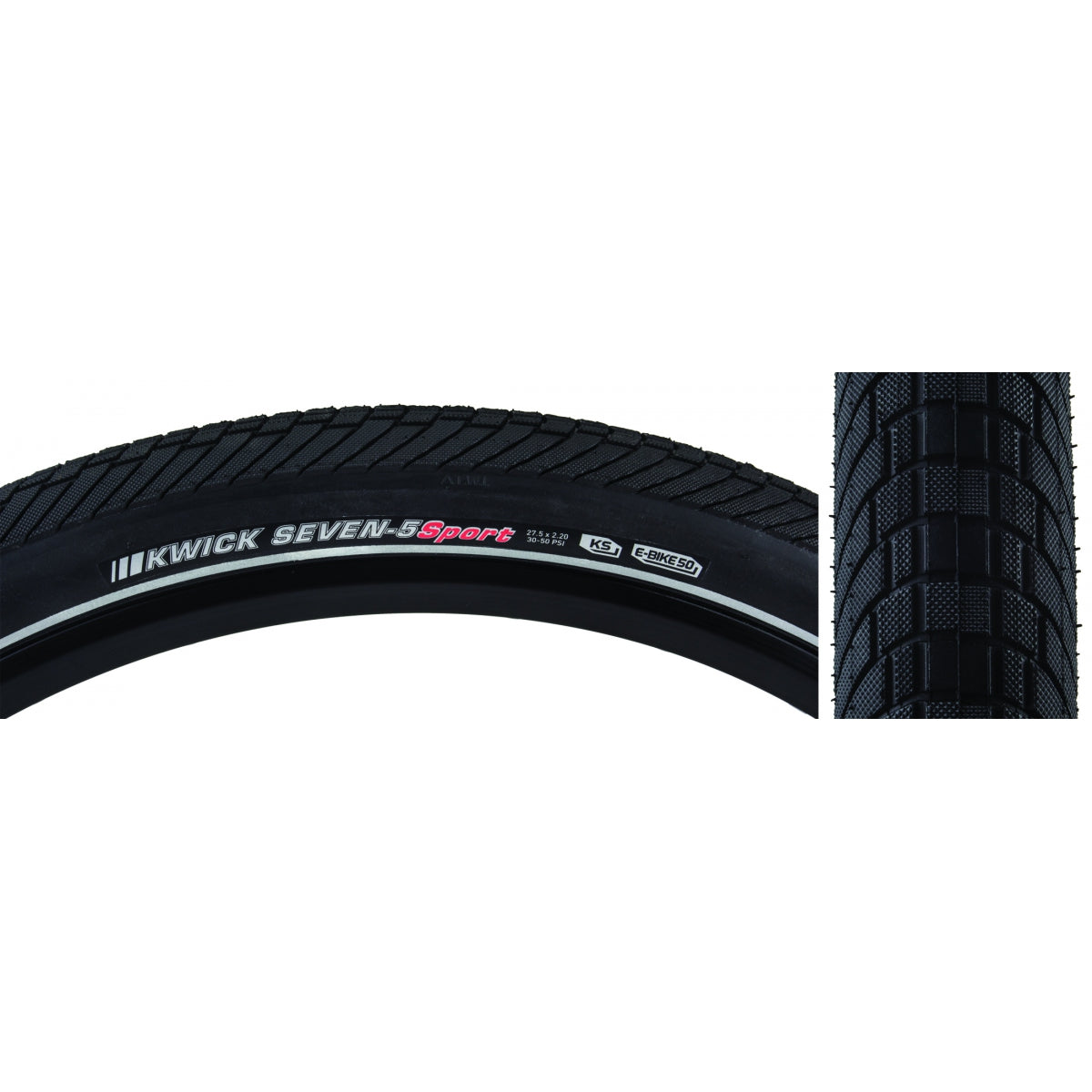 TIRE KEN KWICK SEVEN.5 SPORT 27.5x2.2 BK/BK/REF SRC/KS/60 WIRE 50psi E50