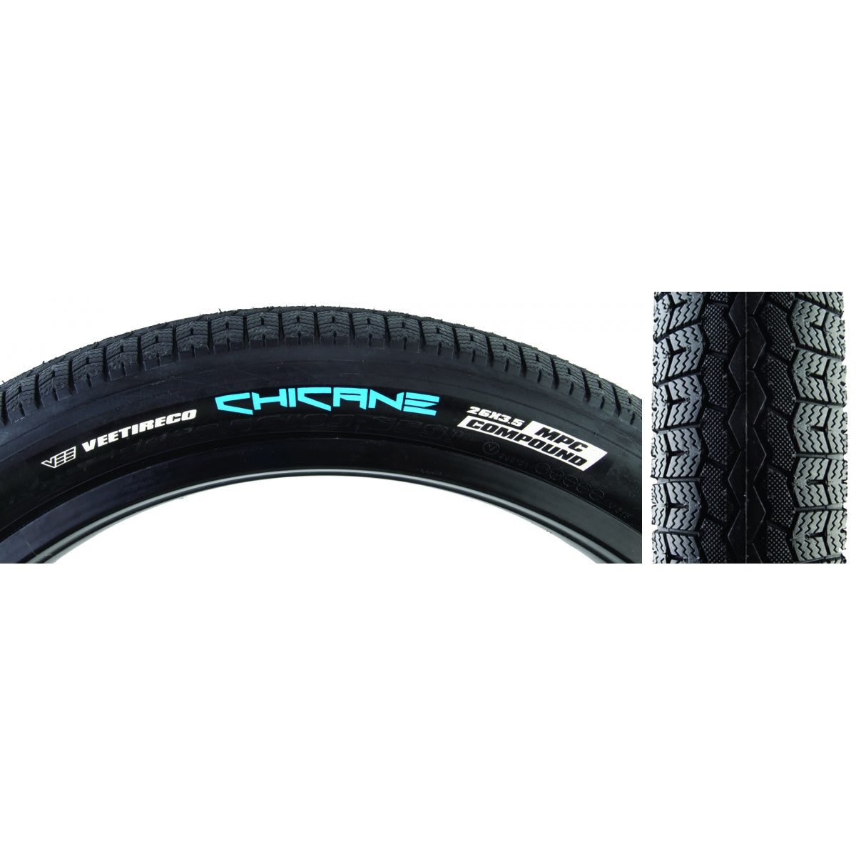 TIRE SE BIKES CHICANE 26x3.5 BK/BK WIRE/72/MPC