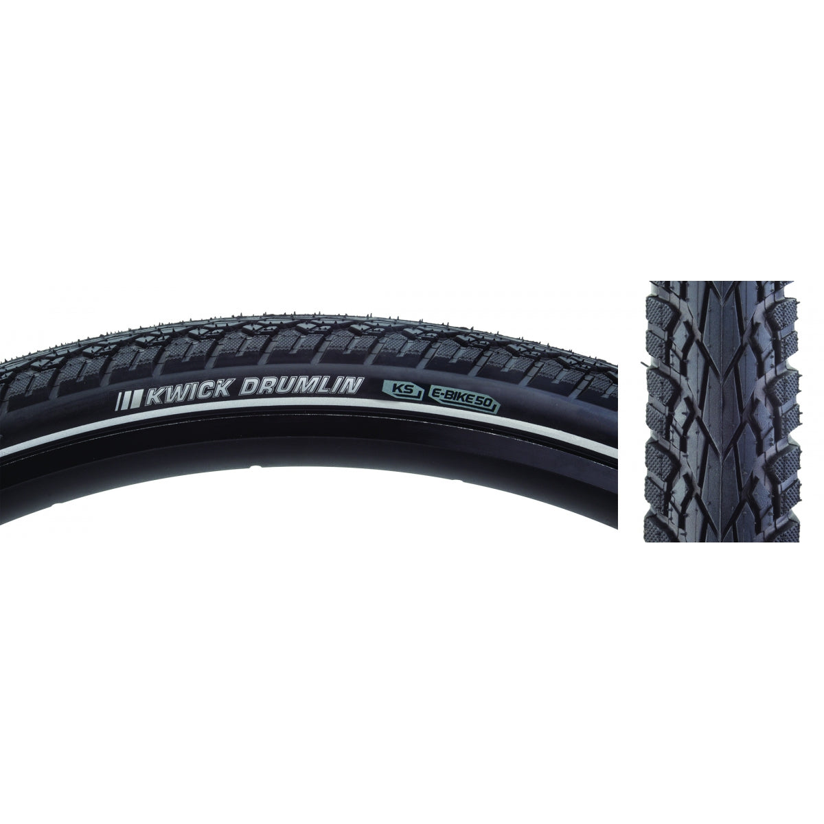 TIRE KEN KWICK DRUMLIN SPORT 27.5x2.0 BK/BK/REF SRC/KS/60 WIRE 65psi E50