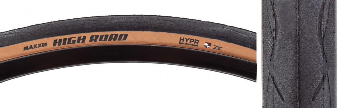 TIRE MAX HIGH ROAD 700x25 BK/TAN FOLD/170 HYPR/ZK