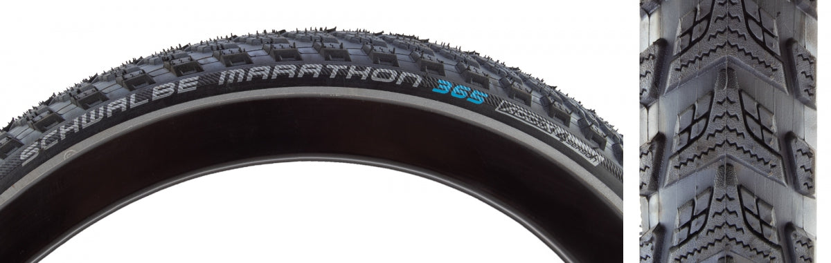 TIRE SWB MARATHON 365 20x1.5 GN-GUARD BK/BK/REF FOUR SEASON E50 DYNAMO WIRE