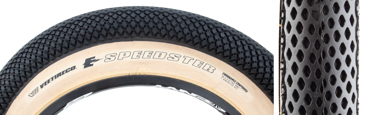 TIRE VEE SPEEDSTER 20x4.0 BK/TAN WIRE/26 ENDURO/OVER RIDE E50