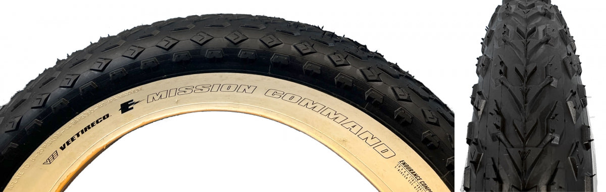 TIRE VEE MISSION COMMAND 20x4.0 BK/TAN WIRE/26 ENDURO/OVER RIDE E50