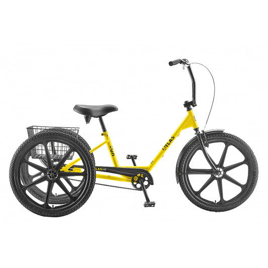 TRIKE SUN ATLAS TRANSIT YEL 24***W/ BLK BASKET*** / WHEELS NOT INCLUDED* (H)